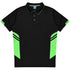 Aussie Pacific The Tasman Polo | Kids | Short Sleeve | Black Base Black/Neon Green Shirts & Tops