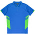 Aussie Pacific The Tasman Polo | Kids | Short Sleeve | Blue Base Cyan/Neon Green Shirts & Tops