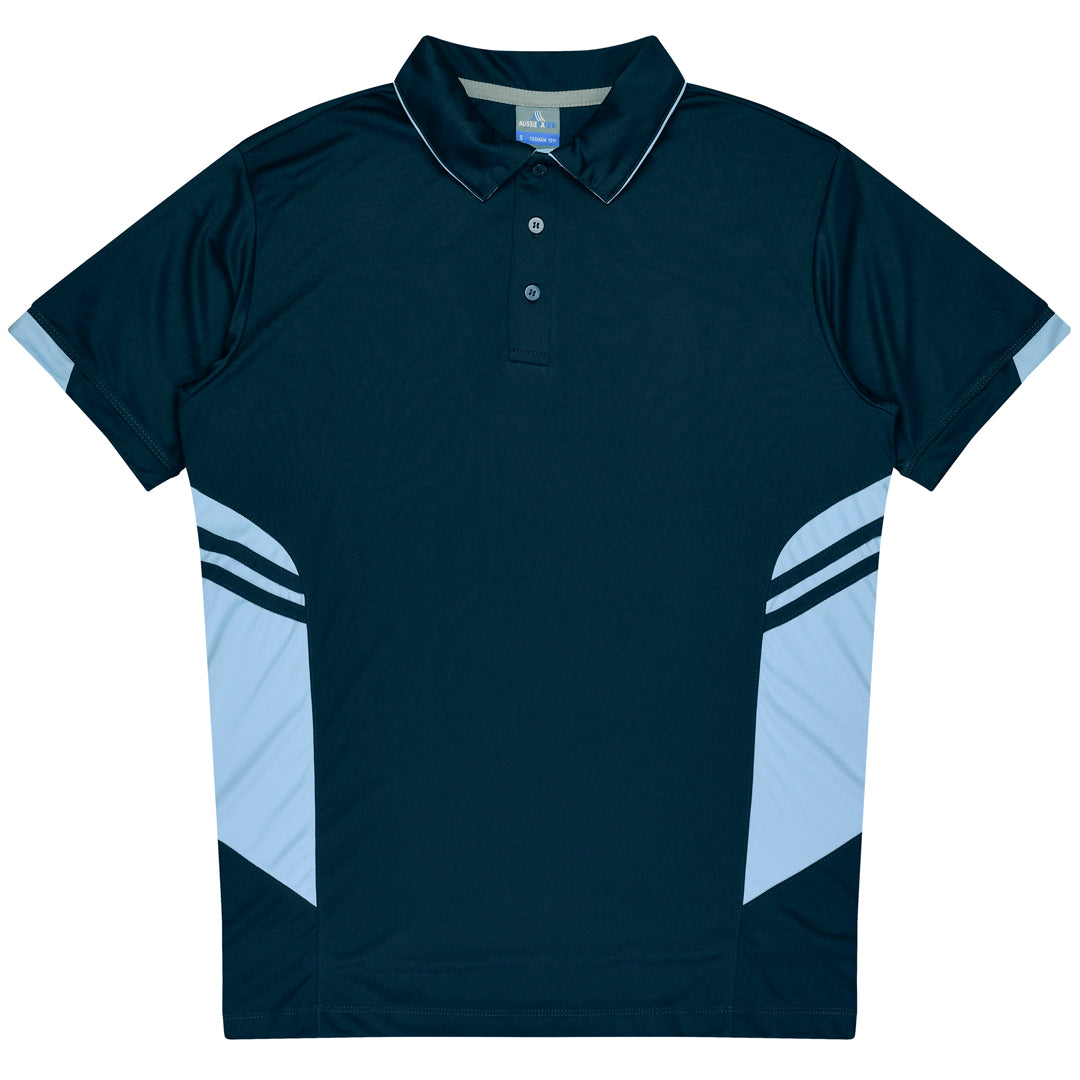 Aussie Pacific The Tasman Polo | Kids | Short Sleeve | Navy Base Navy/Sky Shirts & Tops