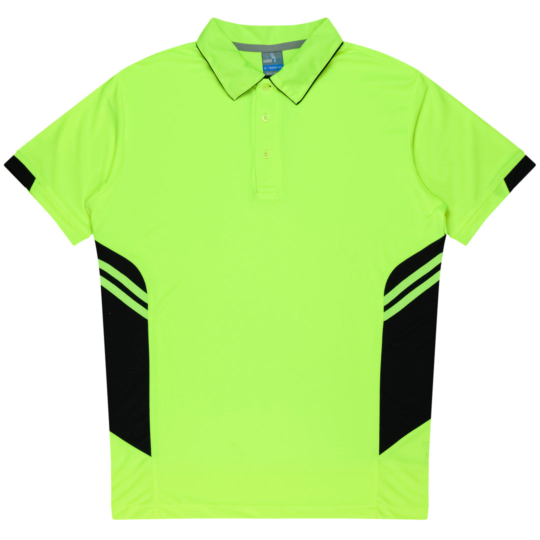 Aussie Pacific The Tasman Polo | Kids | Short Sleeve | Neon Base Neon Yellow/Black Shirts & Tops