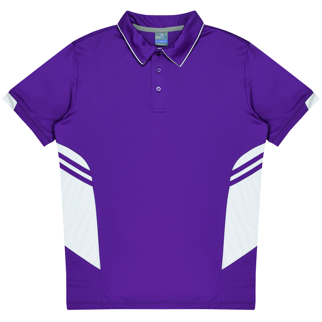 Aussie Pacific The Tasman Polo | Kids | Short Sleeve | Mixed Base Purple/White Shirts & Tops