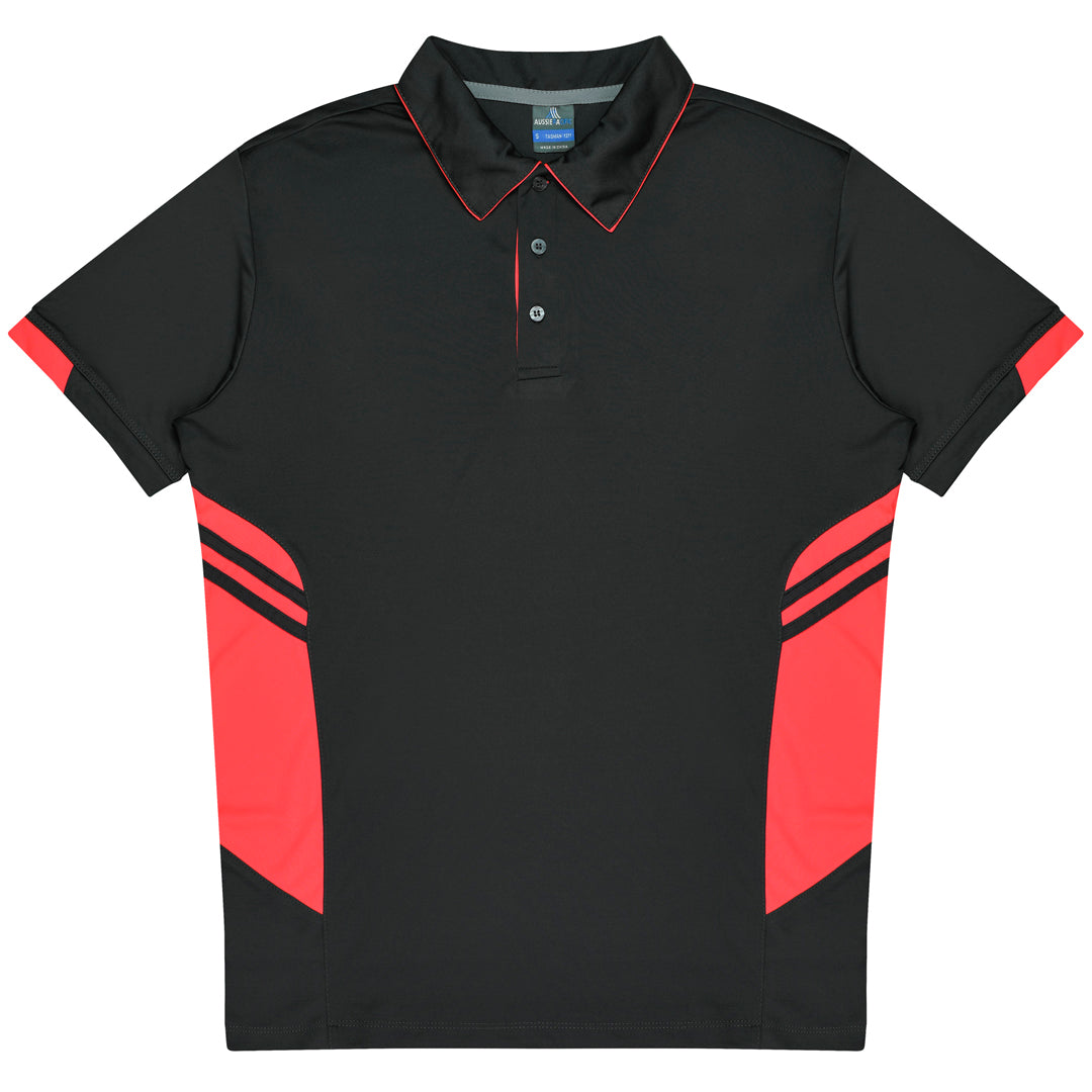 Aussie Pacific The Tasman Polo | Kids | Short Sleeve | Grey Base Slate/Neon Pink Shirts & Tops
