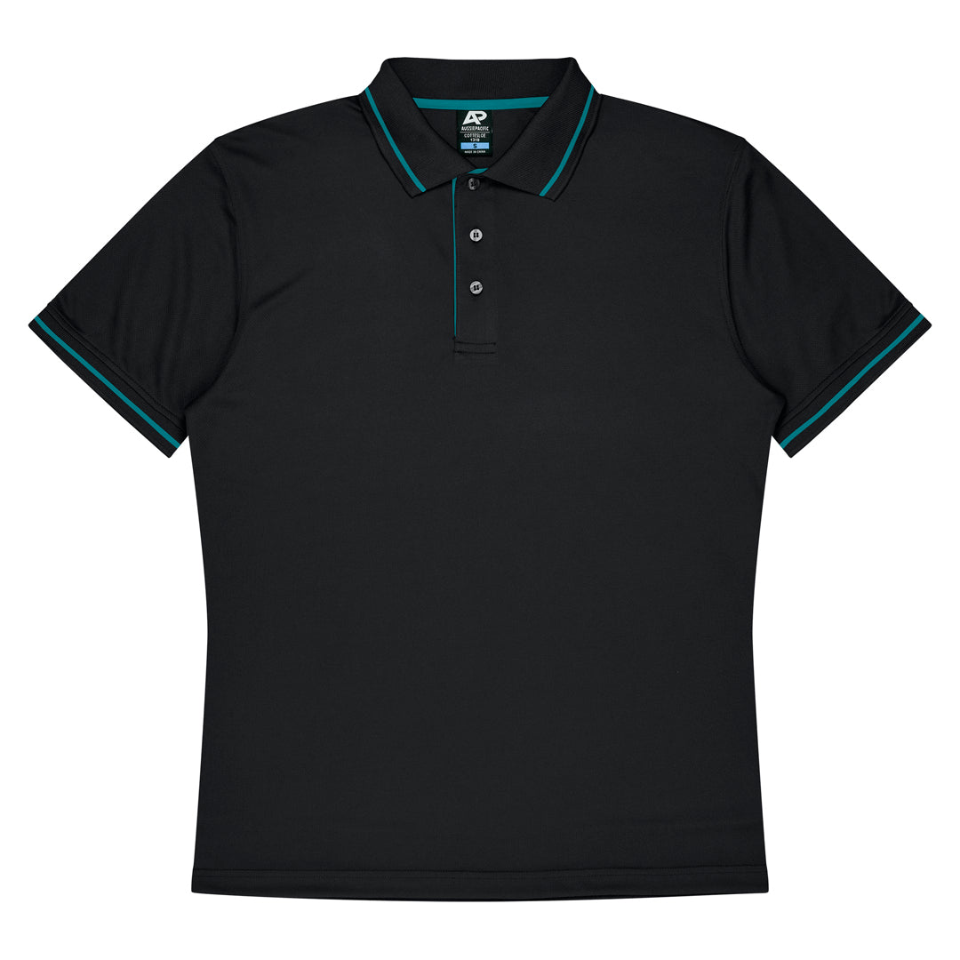 Aussie Pacific The Cottesloe Polo | Kids | Short Sleeve Black/Teal Shirts & Tops