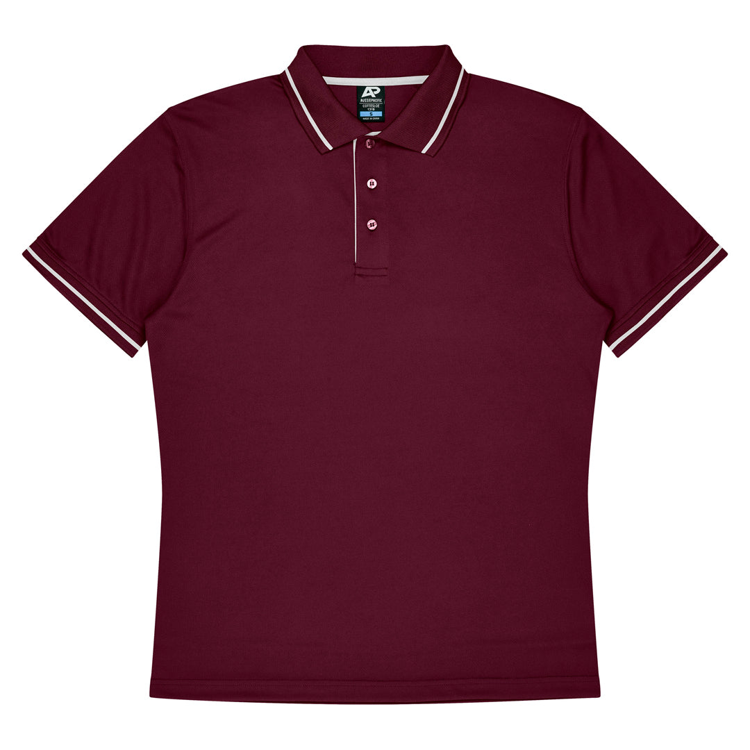 Aussie Pacific The Cottesloe Polo | Kids | Short Sleeve Maroon/White Shirts & Tops