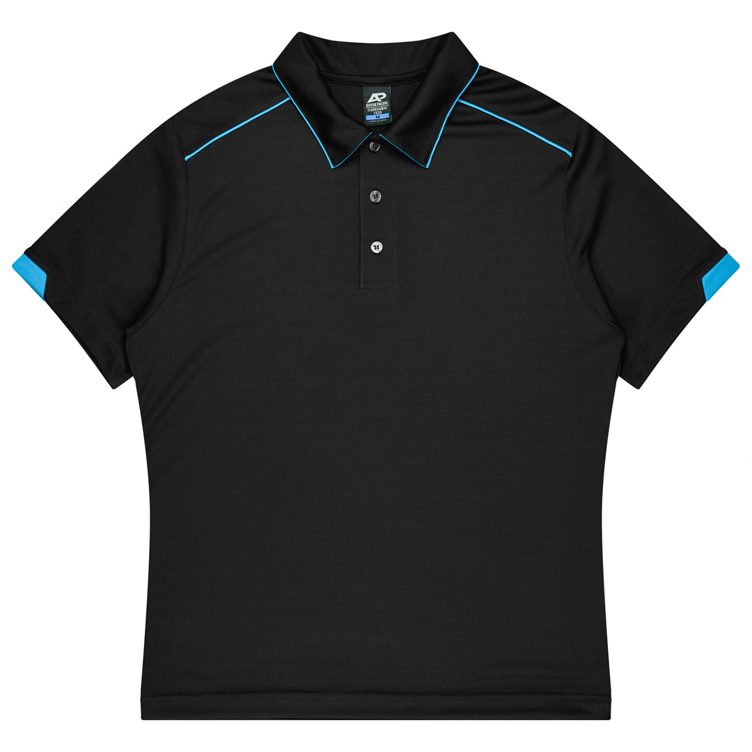 Aussie Pacific The Currumbin Polo | Kids | Short Sleeve Black/Cyan Shirts & Tops