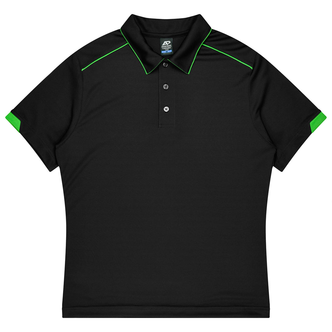Aussie Pacific The Currumbin Polo | Kids | Short Sleeve Black/Green Shirts & Tops