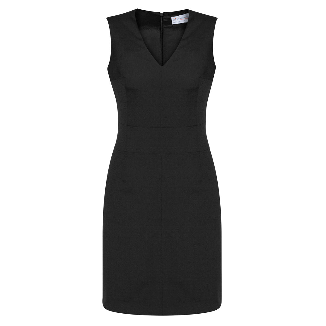 Biz Corporates The Cool Wool Dress | V Neck | Sleeveless Black Dresses