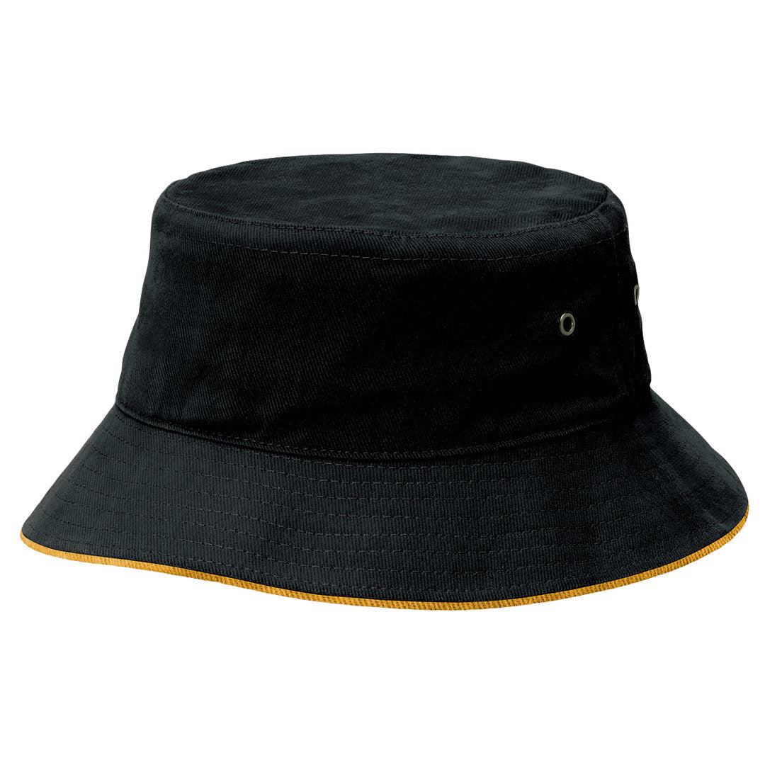 Legend The Sandwich Brim Bucket Hat | Adults Black/Gold Hats