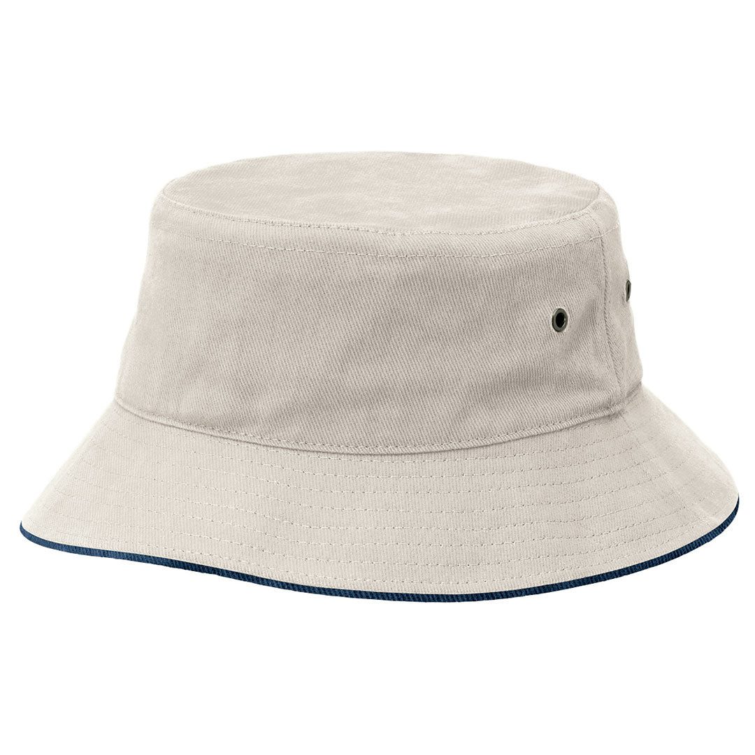 Legend The Sandwich Brim Bucket Hat | Adults Natural/Navy Hats
