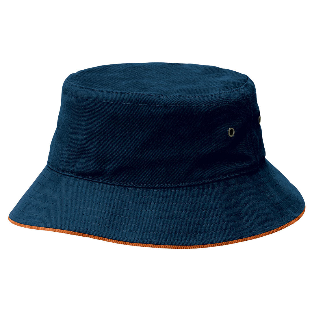 Legend The Sandwich Brim Bucket Hat | Adults Navy/Orange Hats