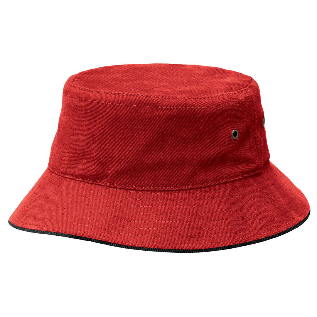 Legend The Sandwich Brim Bucket Hat | Adults Red/Black Hats