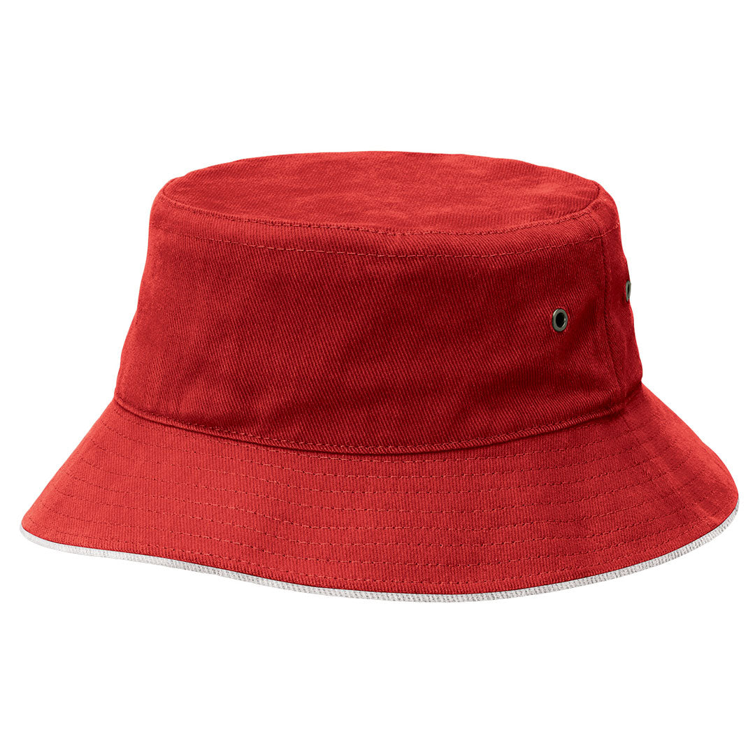 Legend The Sandwich Brim Bucket Hat | Adults Red/White Hats