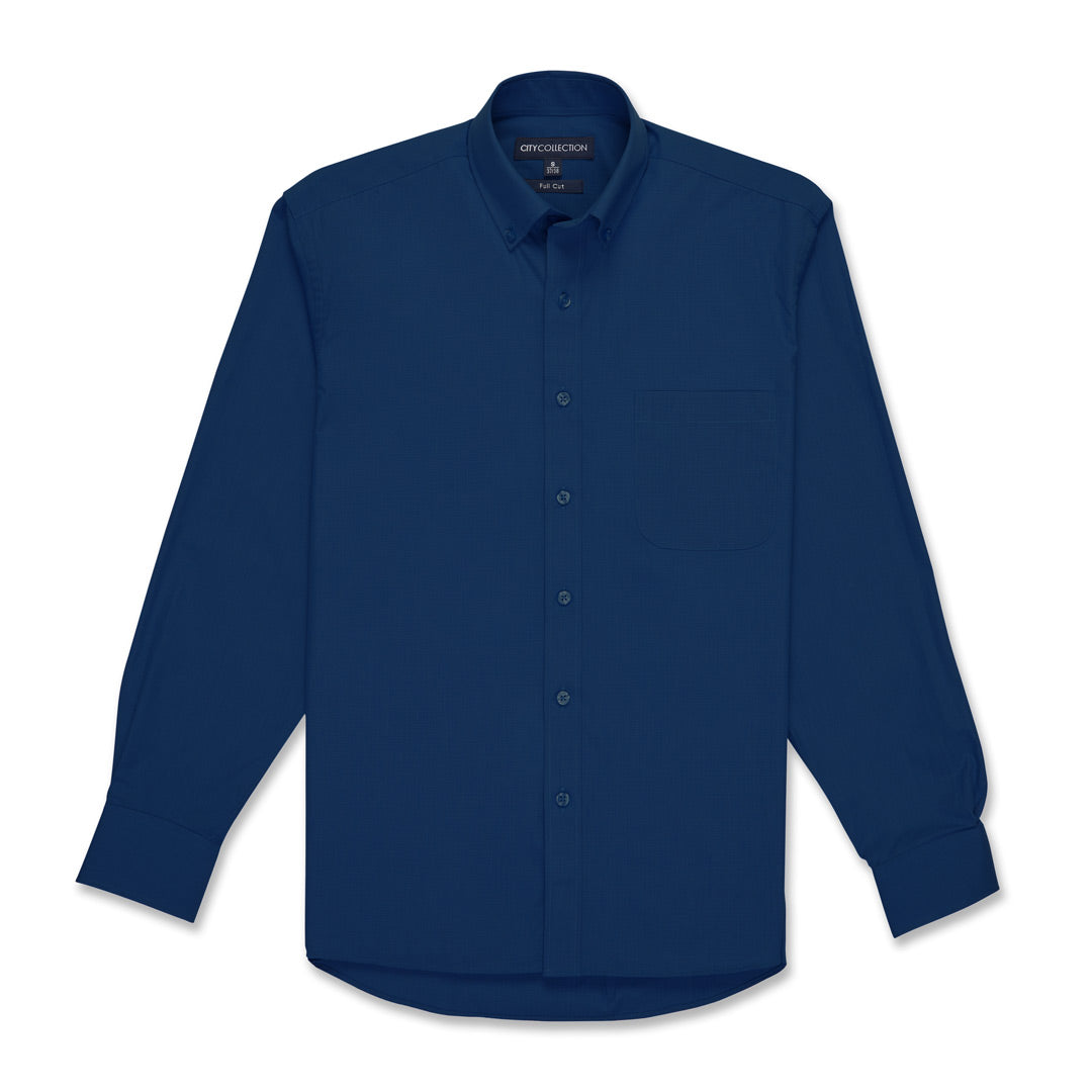 City Collection The Micro Check Shirt | Mens | Long Sleeve Navy Shirts & Tops