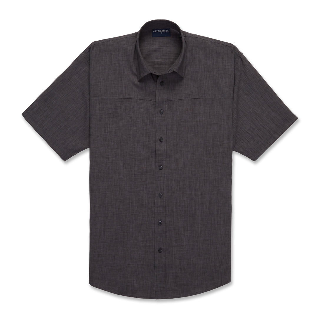 City Collection The Ezylin Shirt | Mens | Short Sleeve Charcoal Shirts & Tops