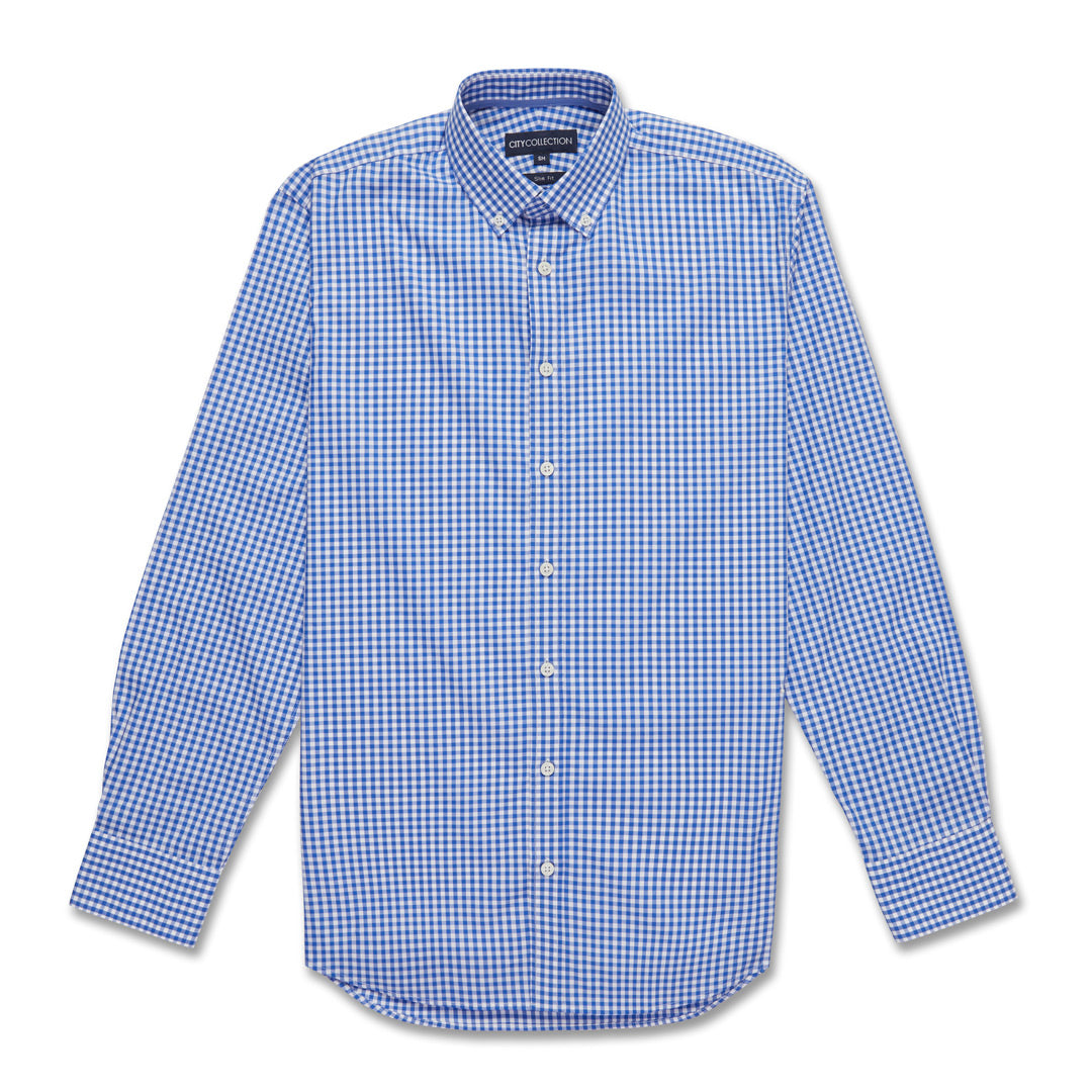 City Collection The City Check Shirt | Mens | Long Sleeve Blue Shirts & Tops