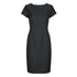 LSJ Collection The Cap Sleeve Dress | Mechanical Stretch Charcoal Dresses