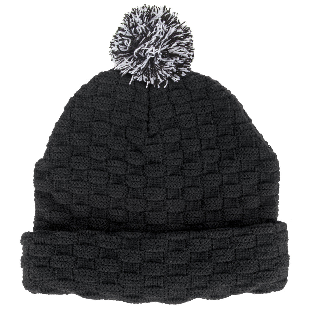 Legend The Pom Pom Beanie | Adults Black/White Hats