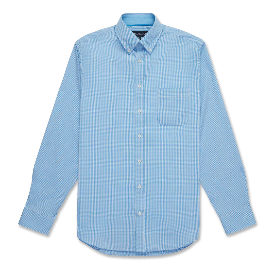City Collection The Pippa Check Shirt | Mens | Long Sleeve Aqua Check Shirts & Tops