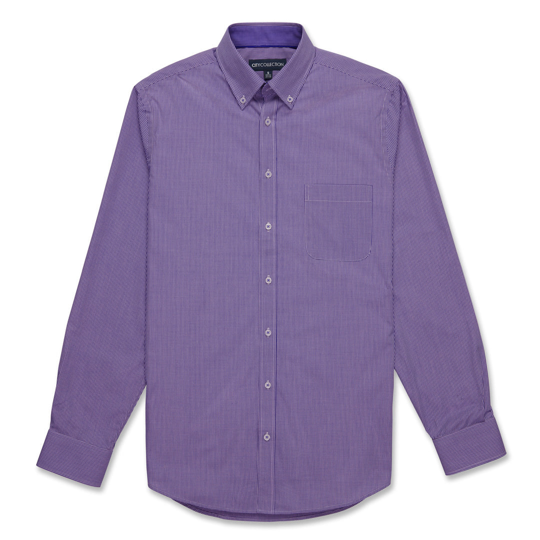 City Collection The Pippa Check Shirt | Mens | Long Sleeve Grape Check Shirts & Tops