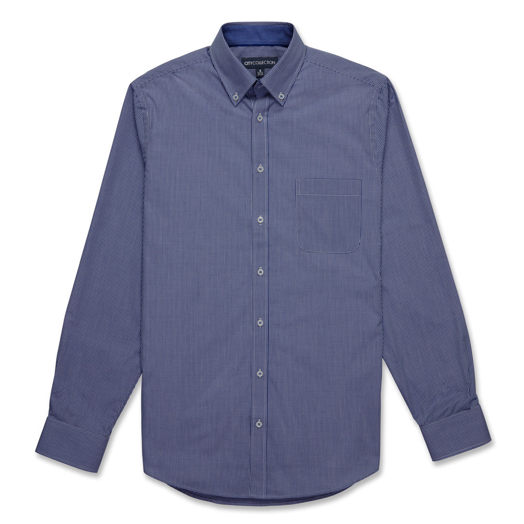 City Collection The Pippa Check Shirt | Mens | Long Sleeve Navy Check Shirts & Tops