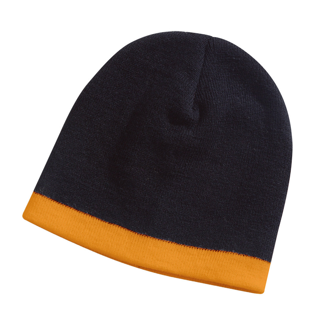 Legend The Contrast Trim Beanie | Adults Black/Orange Hats