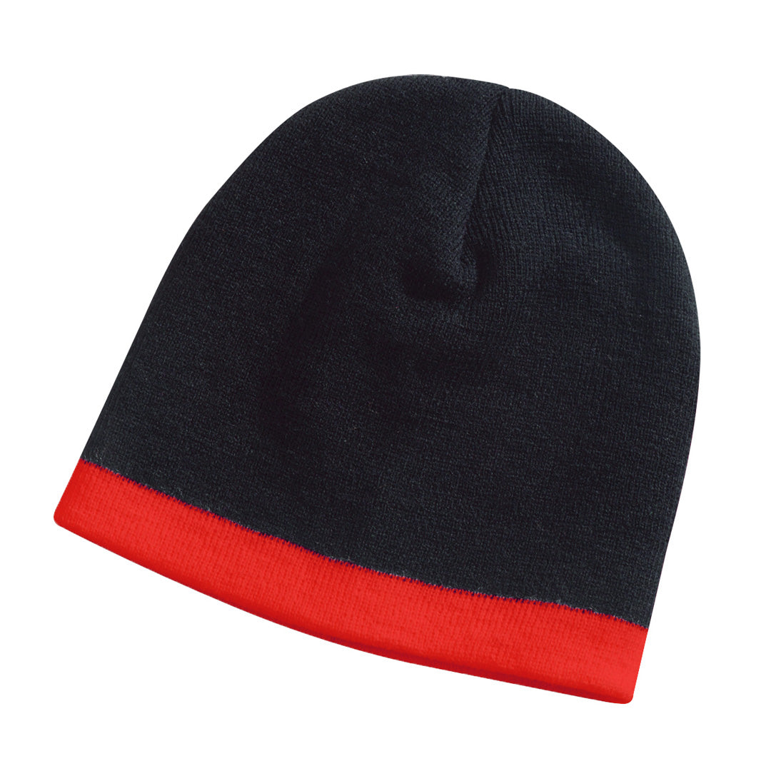 Legend The Contrast Trim Beanie | Adults Black/Red Hats