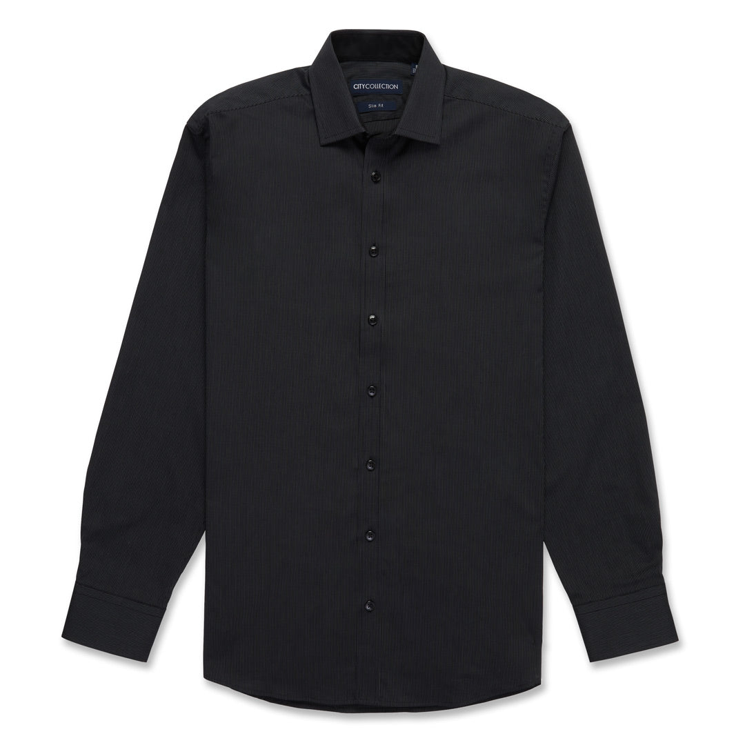 City Collection The Xpresso Shirt | Mens | Long Sleeve Black Shirts & Tops