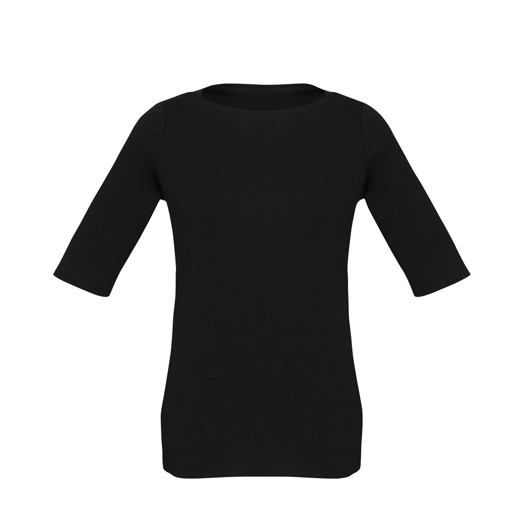 Biz Corporates The Camille Top | Ladies | Short Sleeve Black Shirts & Tops