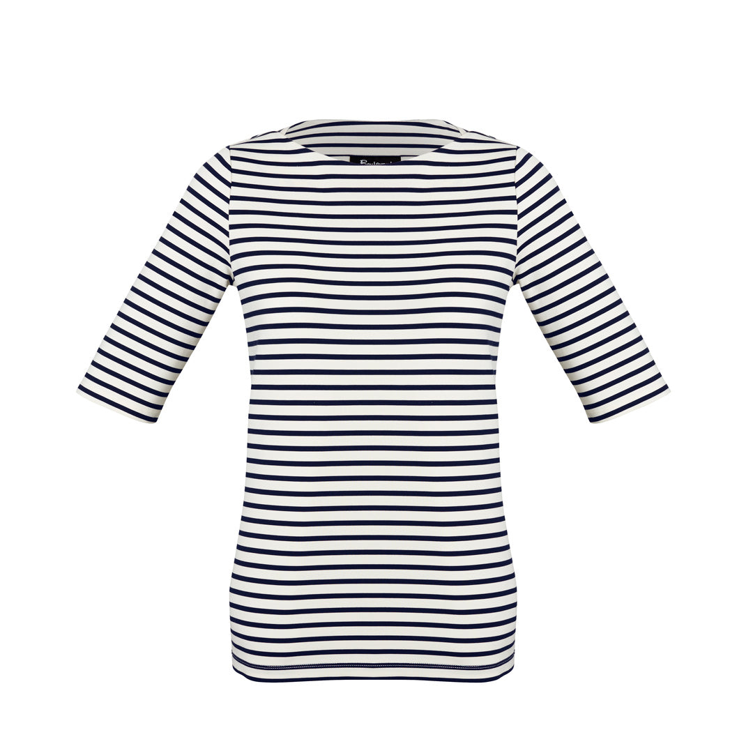 Biz Corporates The Camille Top | Ladies | Short Sleeve Dark Navy/Ivory Shirts & Tops