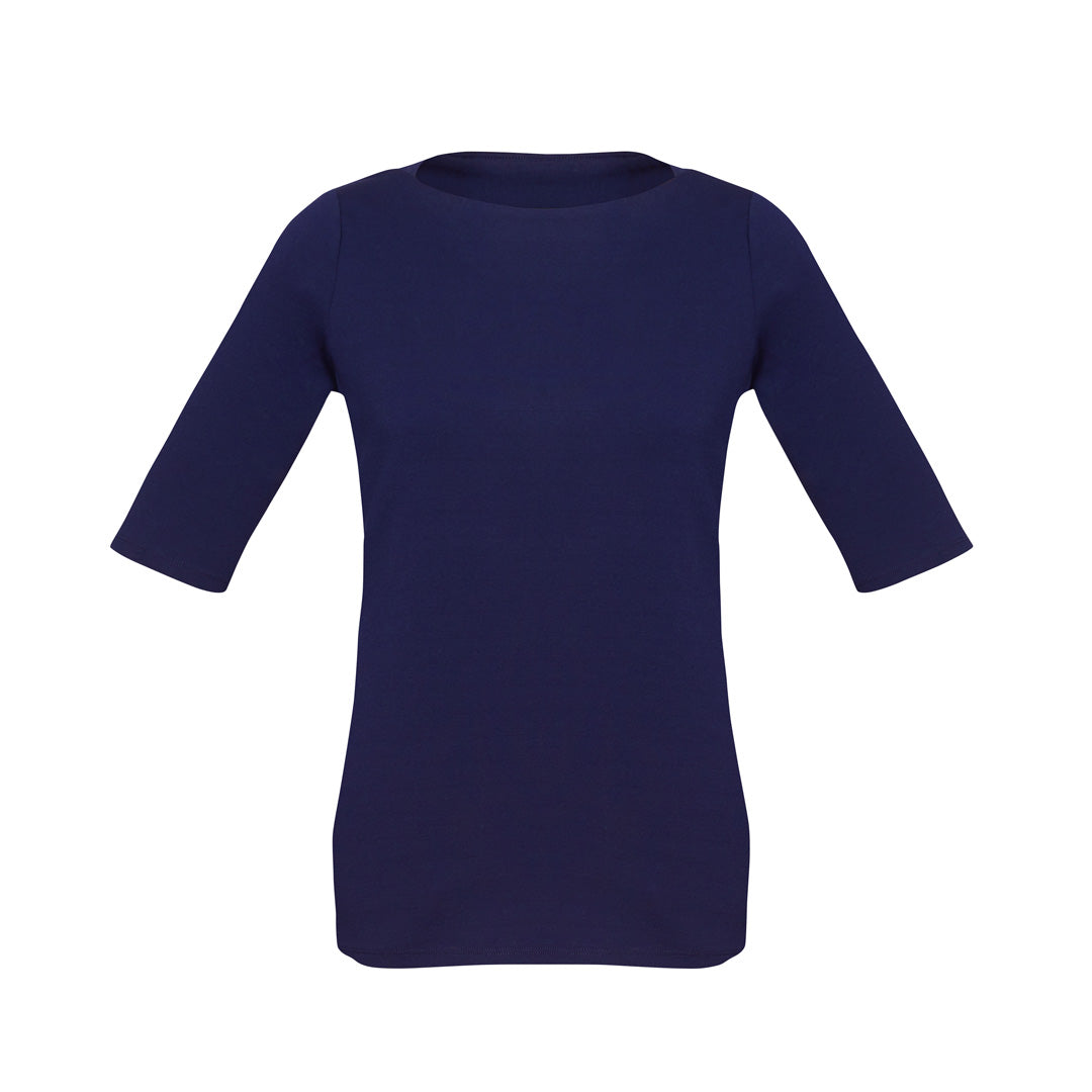 Biz Corporates The Camille Top | Ladies | Short Sleeve Navy Shirts & Tops
