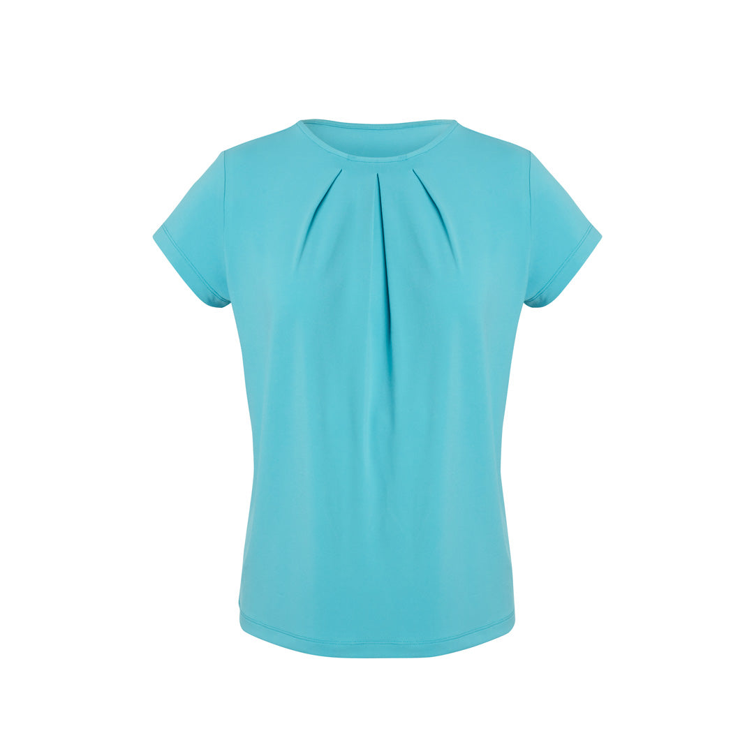 Biz Corporates The Blaise Top | Ladies | Short Sleeve Aqua Shirts & Tops
