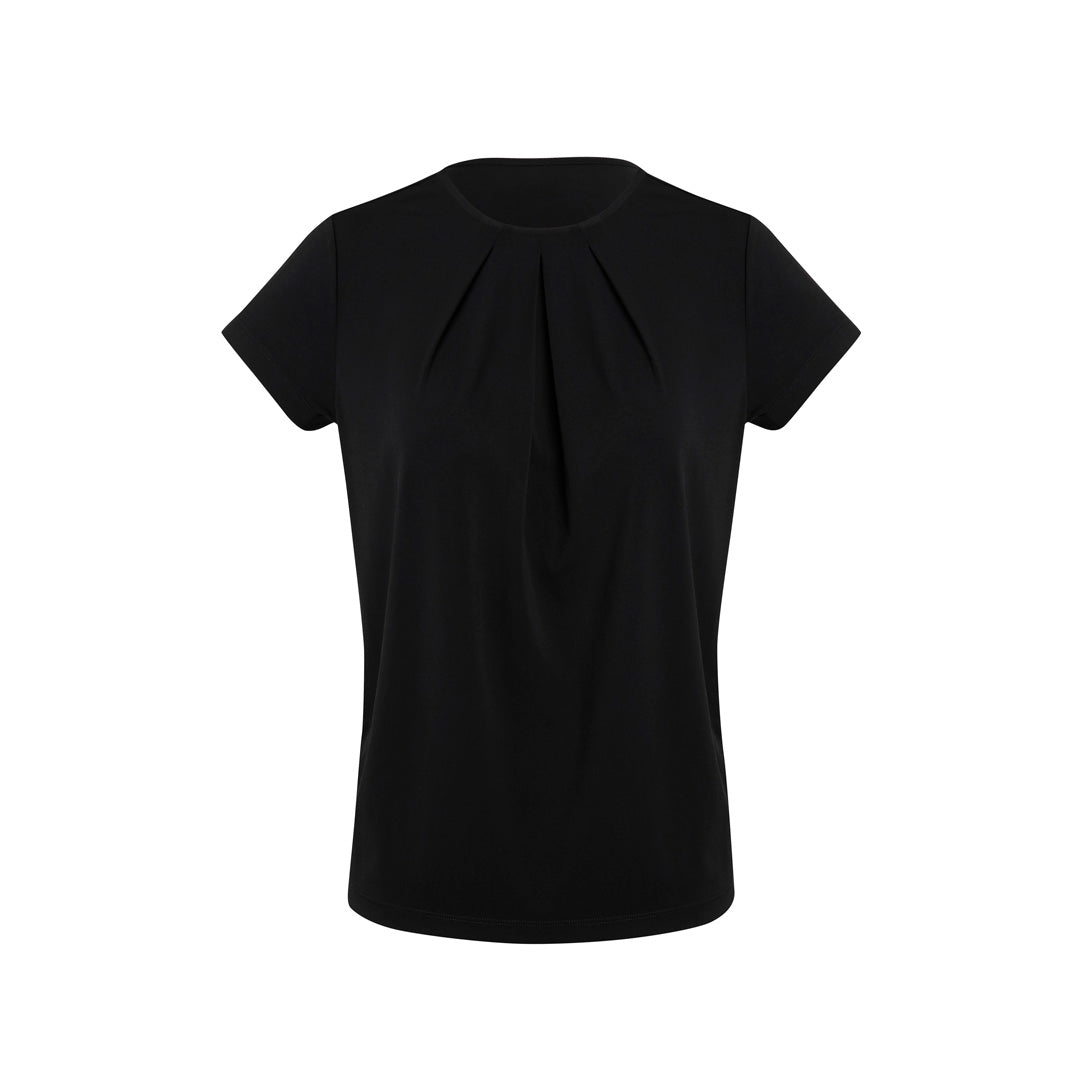 Biz Corporates The Blaise Top | Ladies | Short Sleeve Black Shirts & Tops