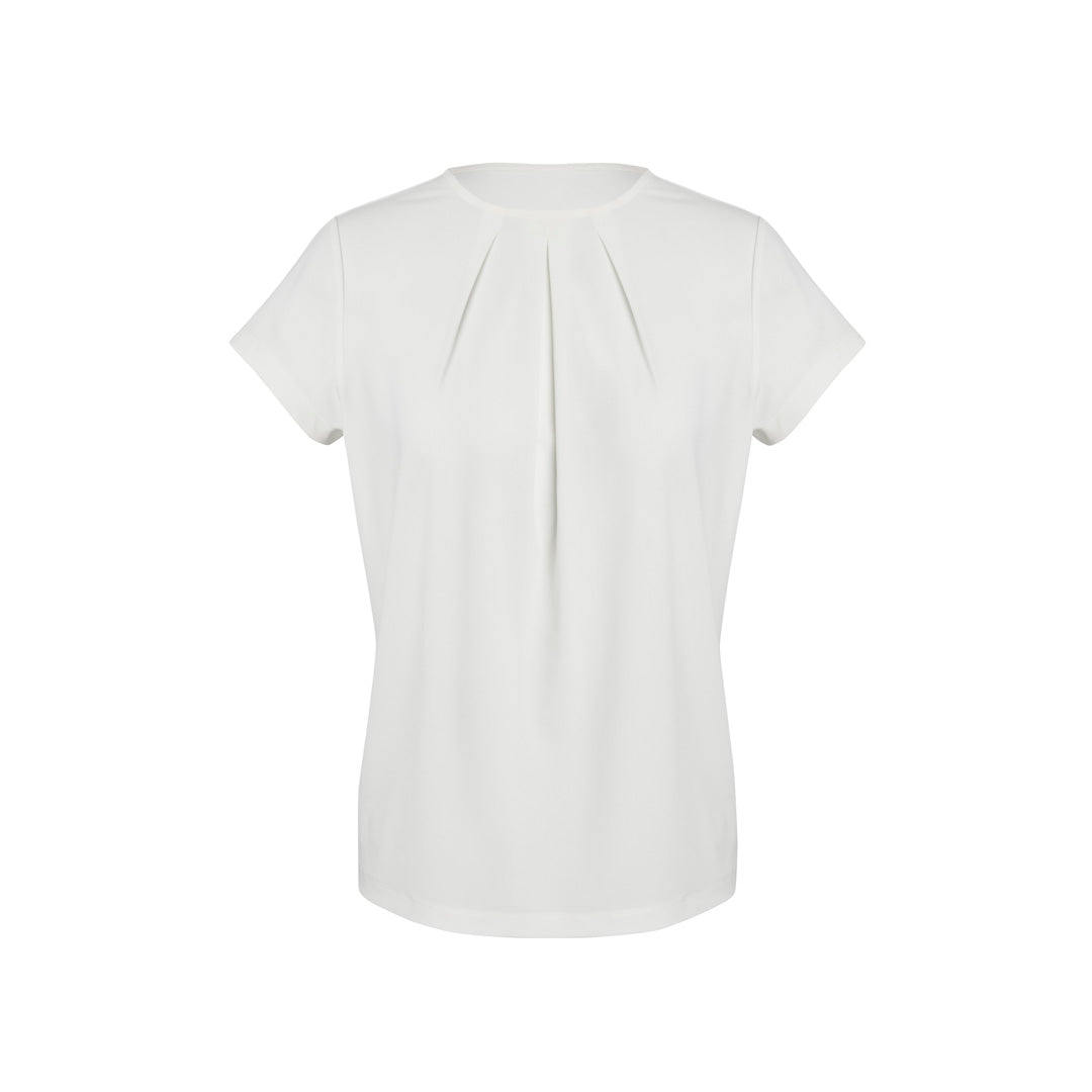 Biz Corporates The Blaise Top | Ladies | Short Sleeve Ivory Shirts & Tops