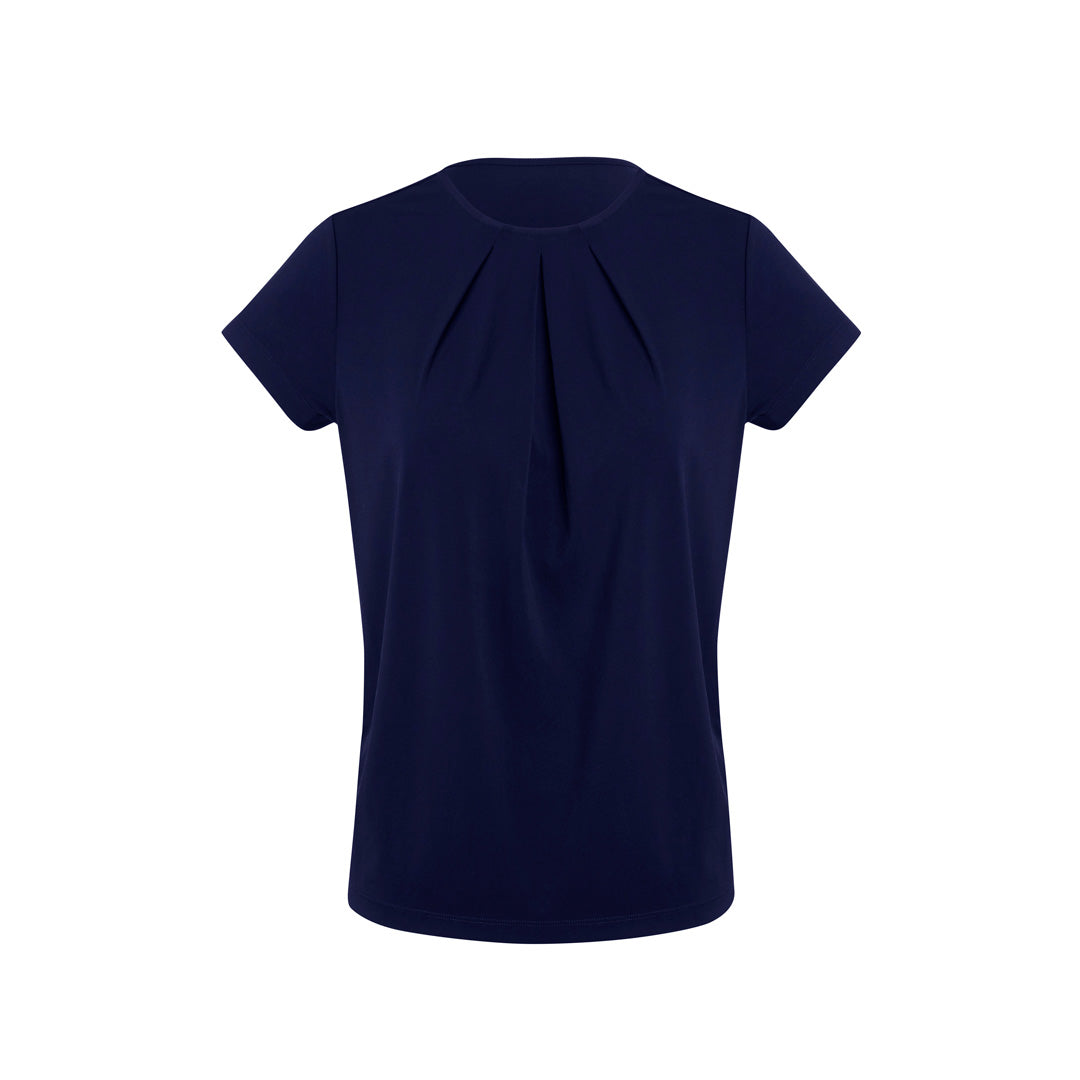 Biz Corporates The Blaise Top | Ladies | Short Sleeve Navy Shirts & Tops