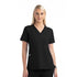 Maevn The Matrix Impulse Contrast Curved Scrub Top | Ladies Black Scrubs