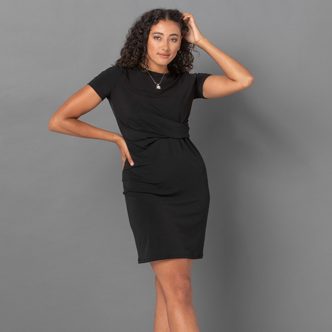 LSJ Collection The Knit Mock-Wrap Dress Dresses