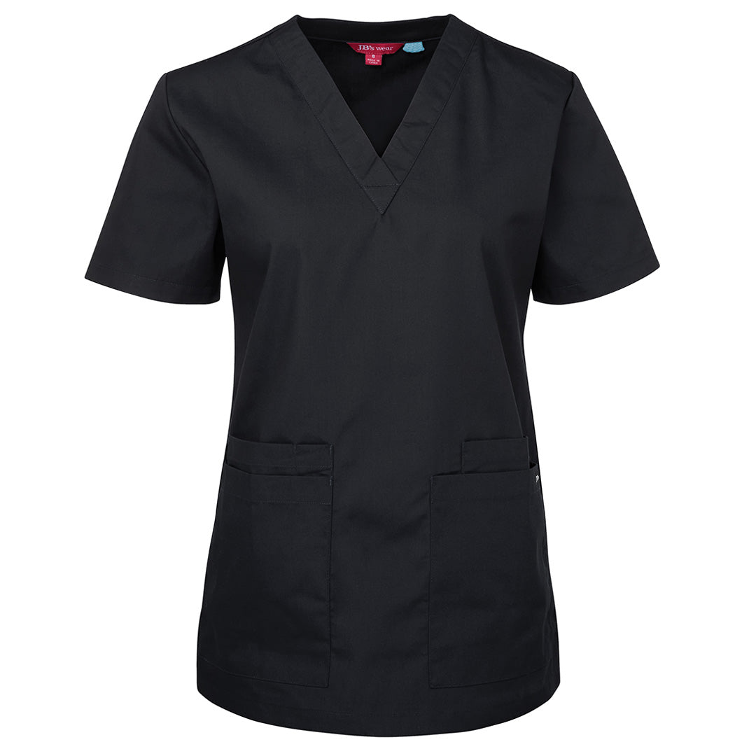 Jbs Wear The Basic Scrub Top | Ladies Black Scrubs