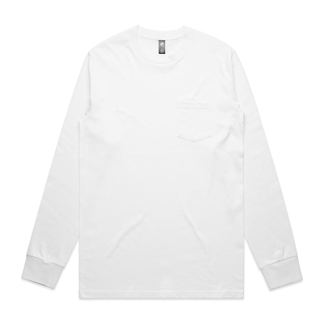 AS Colour The Classic Pocket Tee | Long Sleeve | Mens White Shirts & Tops