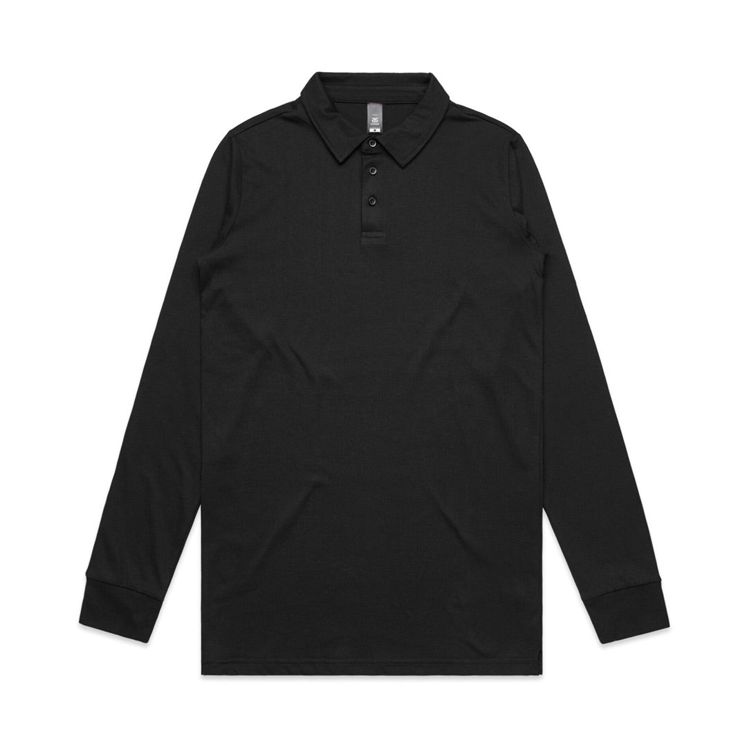 AS Colour The Chad Polo | Mens | Long Sleeve Black Shirts & Tops