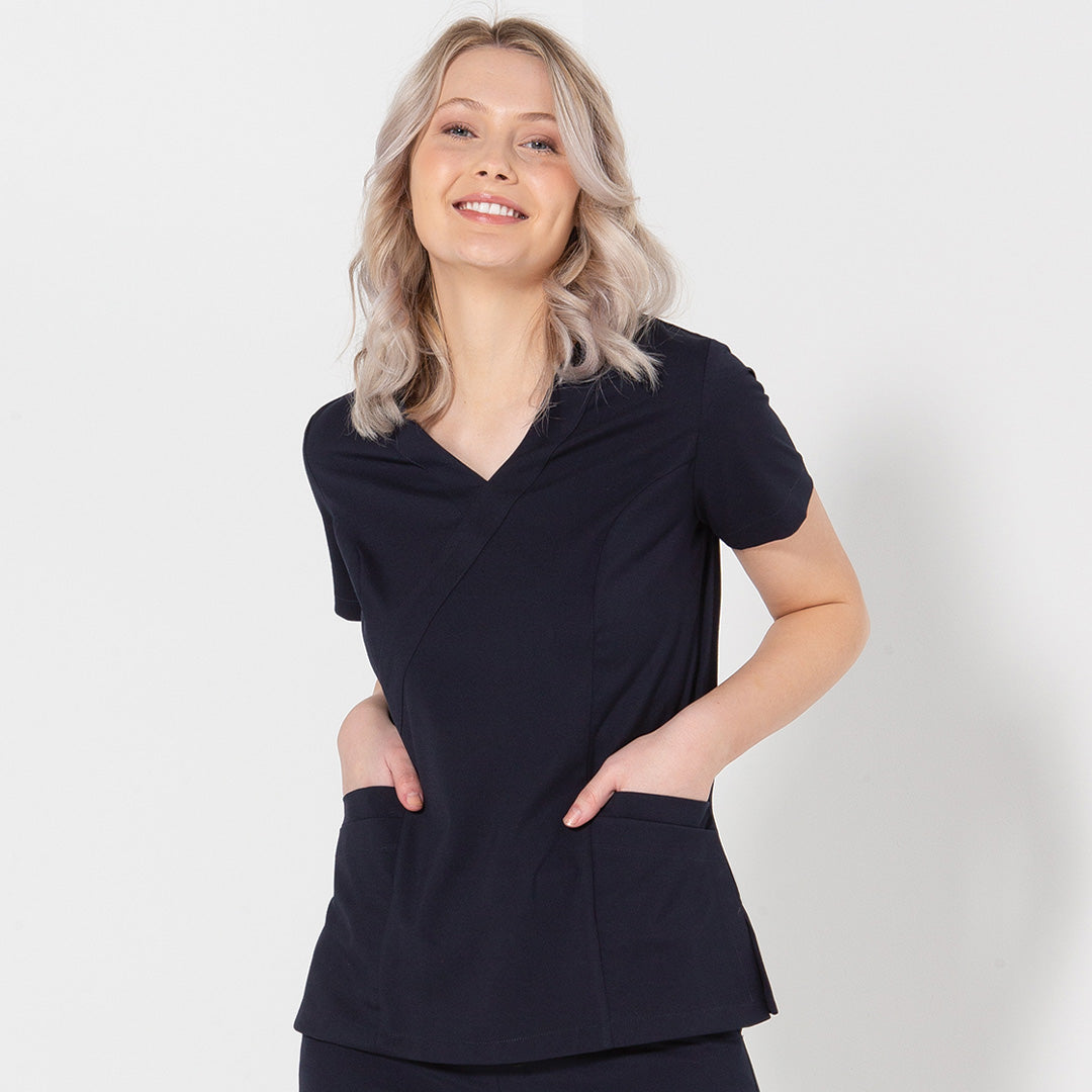 LSJ Collection The Mock Wrap Scrub Top | Ladies Scrubs
