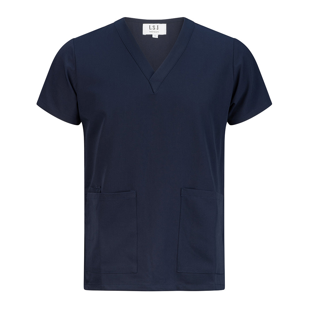 LSJ Collection The Clinical V Neck Scrub Top | Unisex Navy Scrubs