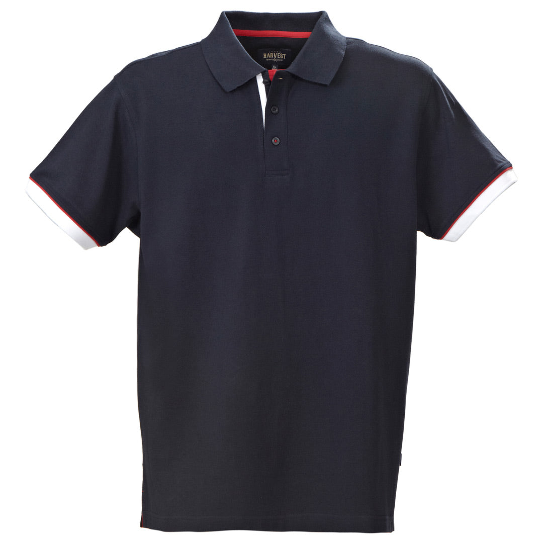 James Harvest The Anderson Polo | Mens | Short Sleeve Navy with Navy/Red/White Trim Shirts & Tops