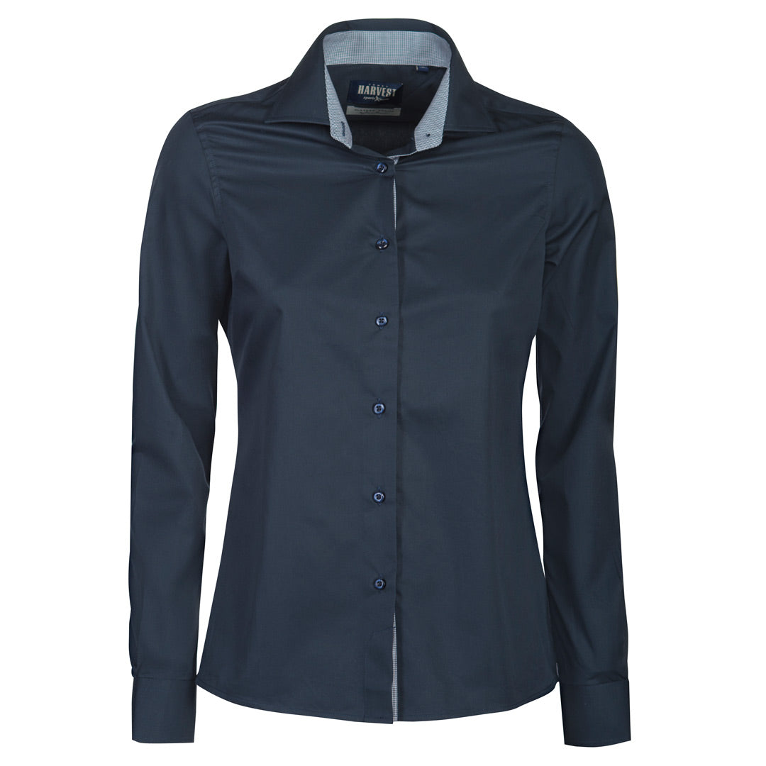 James Harvest The Baltimore Shirt | Ladies | Long Sleeve Navy Shirts & Tops