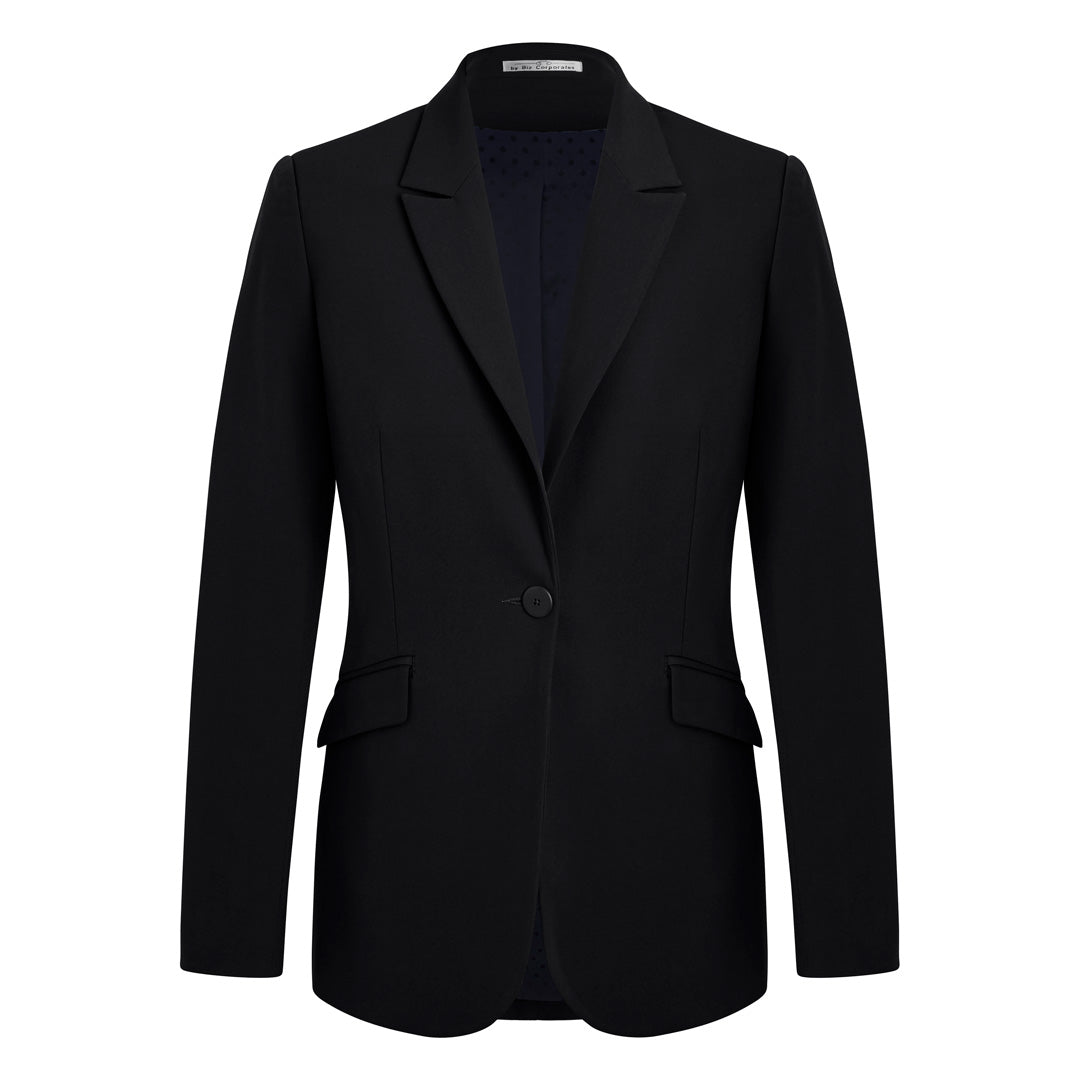 Biz Corporates The Siena Suit Jacket | Ladies | Single Button Black Coats & Jackets