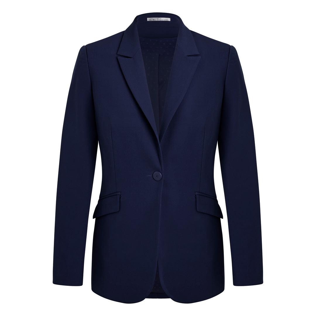 Biz Corporates The Siena Suit Jacket | Ladies | Single Button Marine Blue Coats & Jackets