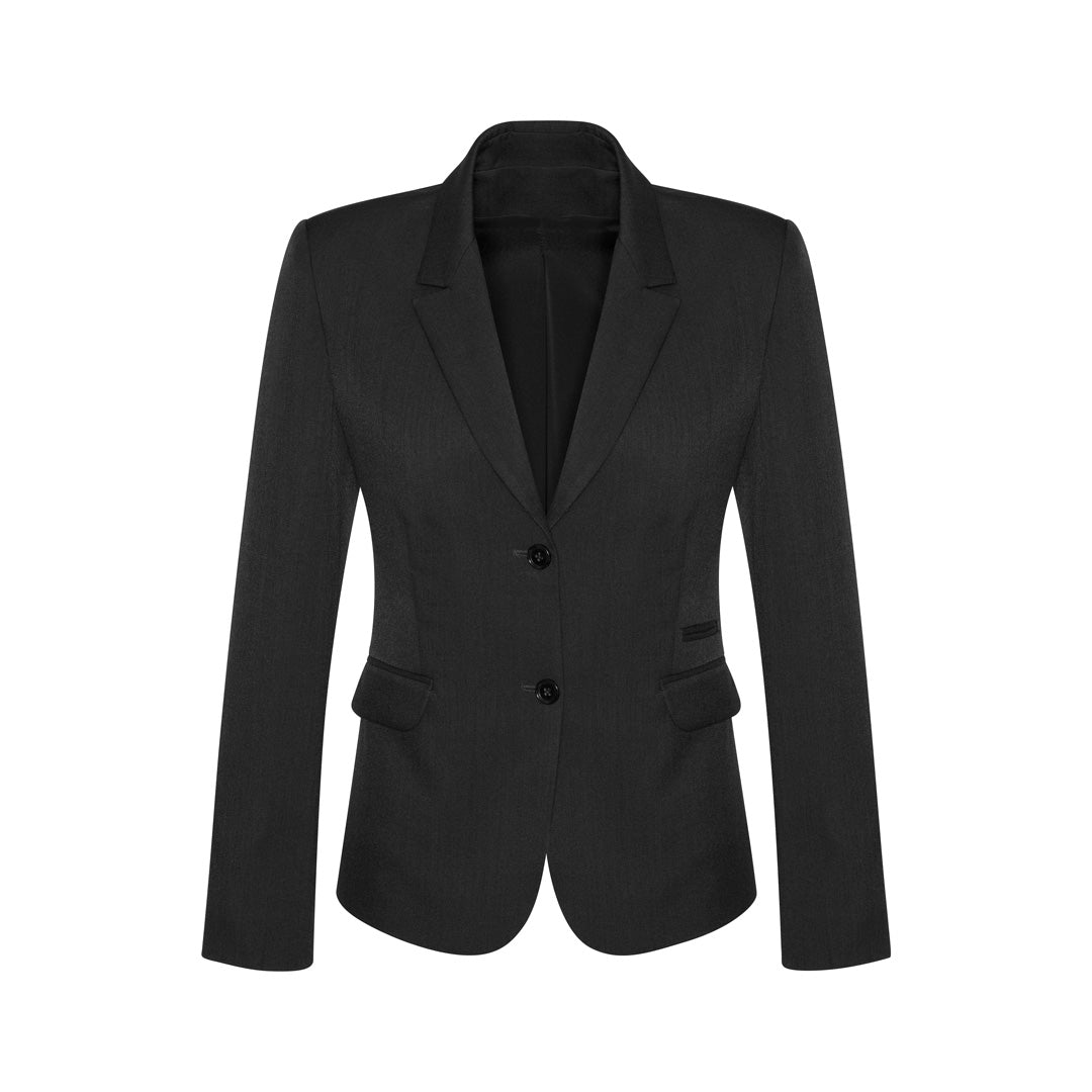 Biz Corporates The Cool Wool 2 Button Jacket | Ladies | Mid Length Black Coats & Jackets