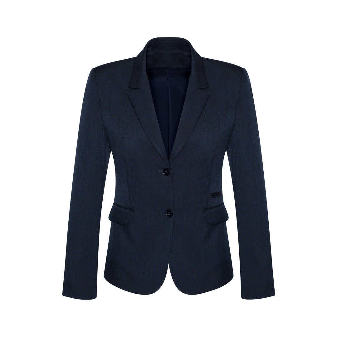 Biz Corporates The Cool Wool 2 Button Jacket | Ladies | Mid Length Navy Coats & Jackets