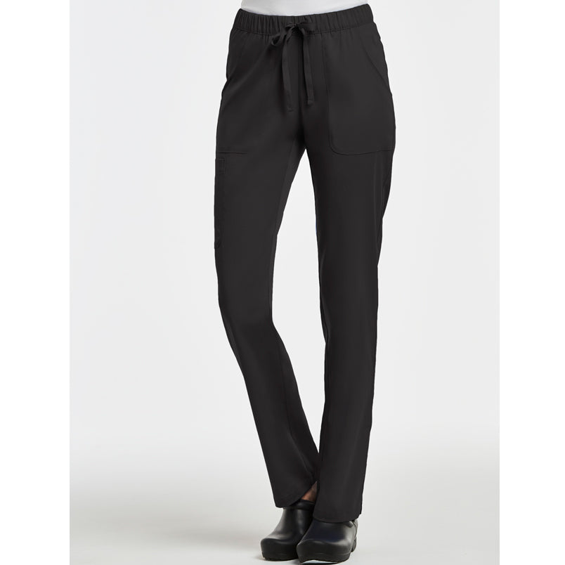 Maevn The Matrix Full Elastic Waist Cargo Scrub Pant | Ladies | Petite Black Scrubs