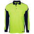 Jbs Wear The Arm Panel Hi Vis Polo | Long Sleeve | Adults Lime/Navy Shirts & Tops