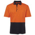 Jbs Wear The Hi Vis Cotton Contrast Polo | Short Sleeve | Adults Orange/Navy Work Safety Protective Gear